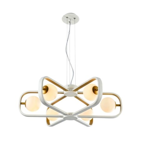 Avola chandelier, 6x40W G9, white color, gold