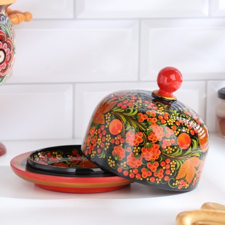 Масленка , 15х12 см, хохлома-1