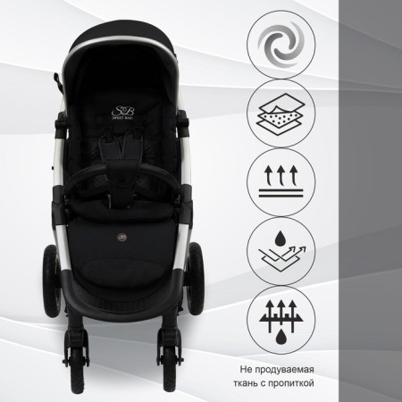 Walking stroller Sweet Baby Suburban Light, color Light Black-5