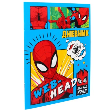 School diary, grade 1-11 in a soft cover, 40 l, spider-person-4