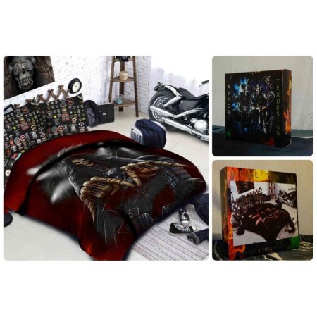 Less Win -linen euro "Bikers", size 220x240 cm, 200x220 cm, 70x70 cm - 2 pcs