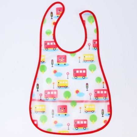 Bibslate with a pocket for a girl, waterproof, on Velcro, Mix color-5