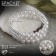 Bracelet Pearl "spring" rhinestones, d = 0.8, white color in silver, 6 cm