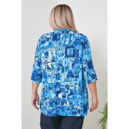 Female shirt, size 76, blue color-5
