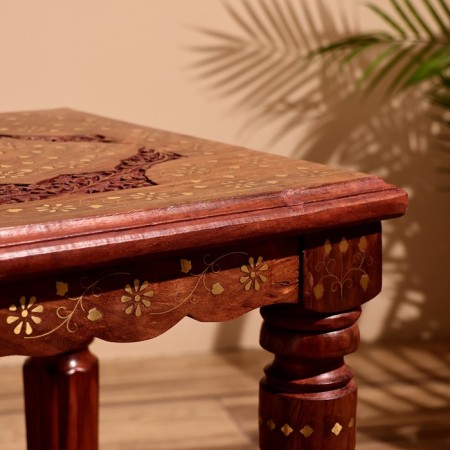 Coffee table 38x38x42 cm, shisham tree-4