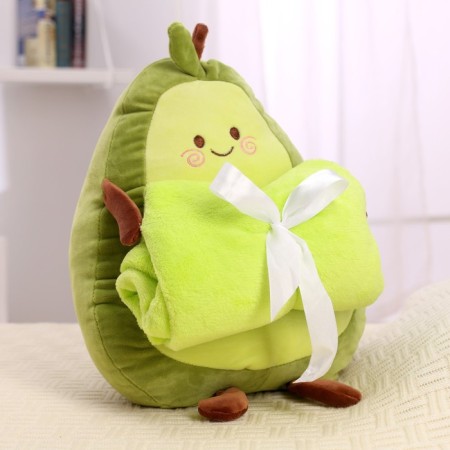 Soft toy with Avocado blanket-1
