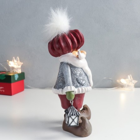 Souvenir Polystone "Santa - Fakir with a flashlight" 11x7.5x19.5 cm-1