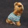 Porcelain figurine "Yorkshire Terrier T -shirt Blue", 8 cm, copyright painting