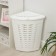 A corner underwear basket with a lid, 45 l, 38 × 38 × 56 cm, white color
