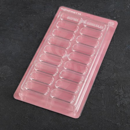 Form for chocolate and sweets Konfinetta "Bank", 28 × 14 cm, 18 cells, color transparent-6