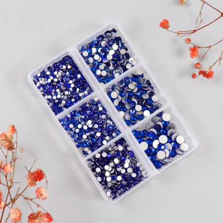 Decor for creativity Glass "Rhinas. Royal-blue" d = 2-4.8 mm nr 1188 pcs 6x8x1.5 cm