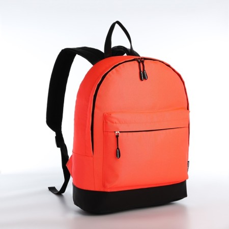 Backpack from textiles on lightning, Erich Krause, 1 pocket, coral color-2