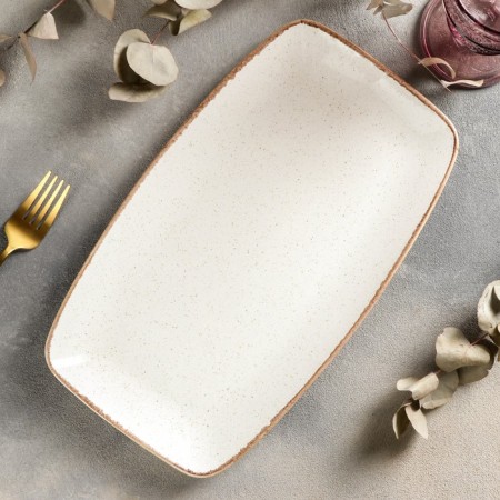 Rectangular BEIGE dish, 31 × 18 cm, beige color-1