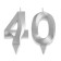 Candle in the cake jubilee "line" (set 2 in 1), number 40, silver metallic, 6.5 cm