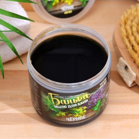 Thick soap for the bath "Bank" black, 450 ml-3