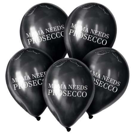 Latex ball 12 "Mama Needs..., pastel, set 15 pcs., Black color, red color-1