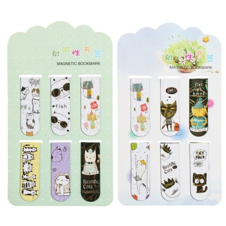 A set of magnetic bookmark for books Calligrata 6 pieces, "cats", mix-2
