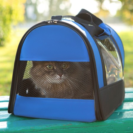 Bag - Animal carrying "Panoramic", with a window, 46 x 28.5 x 30 cm, blue-2