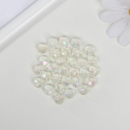 Acrylic beads "Round" 8 mm, 25 gr. Transparent, over-over