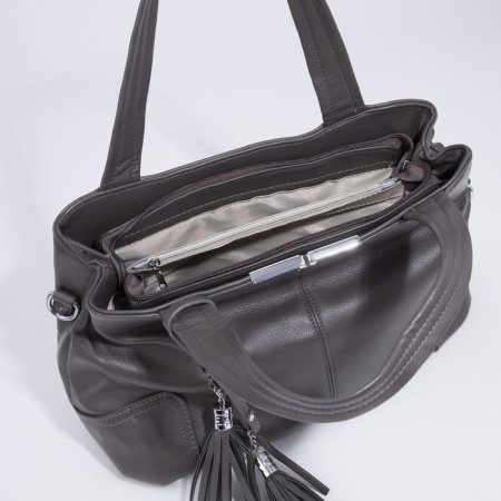Bag-tout on lightning, brown color-7