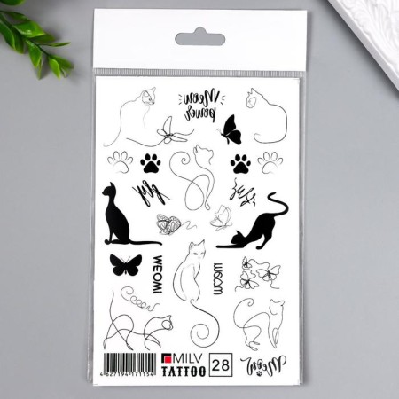 Tattoo on the body "cats" 10x15 cm-3