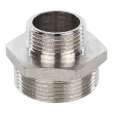Ниппель переходной STOUT SFT-0004-001121, 1 1/2"x1", наружная резьба, никелированная латунь