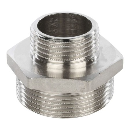 Nipple transition stout SFT-0004-001121, 1 1/2 "x1", external thread, nickel-plated brass