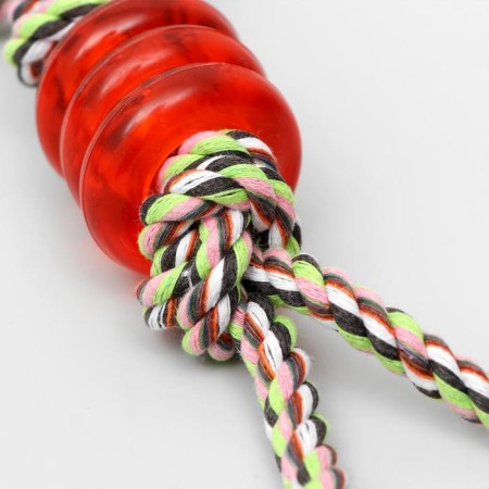 Cable toy "Knot with rings", up to 90 g, mix of flowers-4