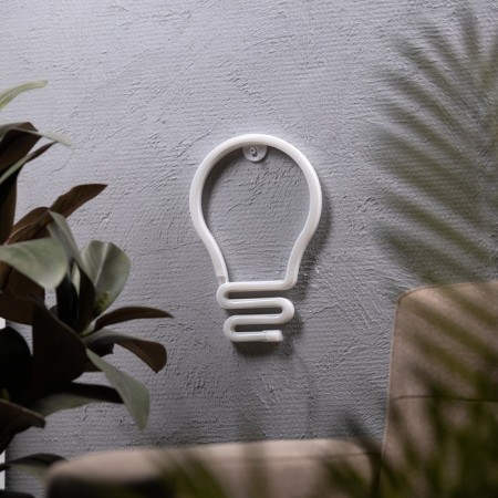 Neon sign "Light bulb", 16.5x25.5 cm, aax3+usb, white-1