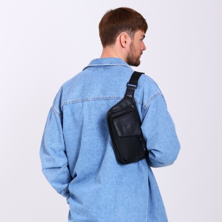 Lightning waist bag, 3 outer pockets, black color-6