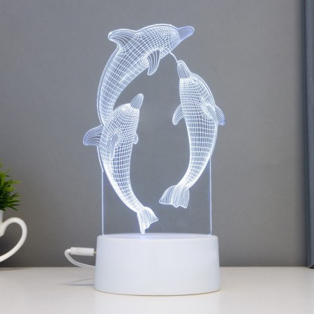 Sensor Lamp "dolphins" LED 7 USB colors/from batteries white RISALUX