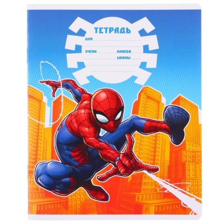 A set of notebooks 10 pieces, 12 sheets, in a cage, cover coated cardboard, spider-man-10