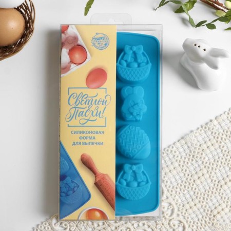 Silicone form on Easter "Easter composition", blue-3