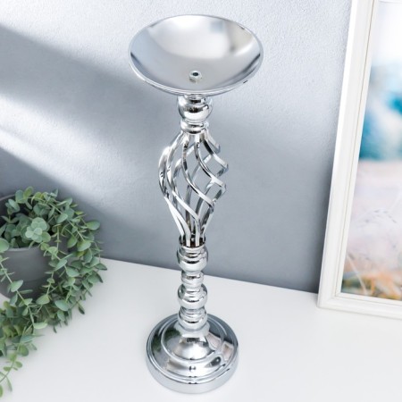 Summary metal per 1 candle "plexus" silver 54x15x15 cm-2