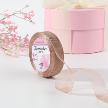 Kapron tape, 20 mm, 20 ± 1 m, beige color No. 160