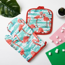 Kitchen set of “Flamingo” shares of 16x16 cm, mitten 25x16 cm