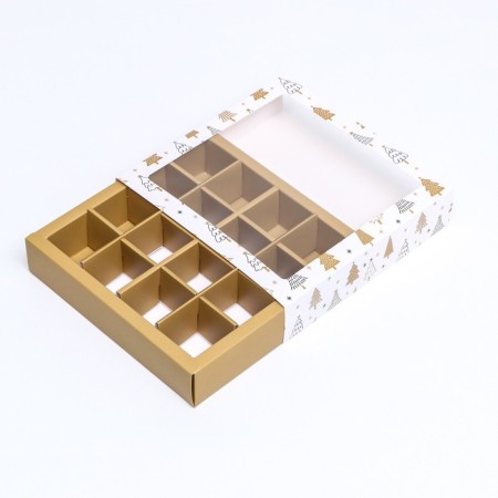 New Year. Box of 16 sweets, 17.7x17.7x3.8 cm, confectionery packaging-8