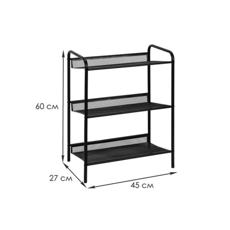 Shoe for shoes "Geneva-13", 3 shelves, 45 × 27 × 60 cm, black color-5