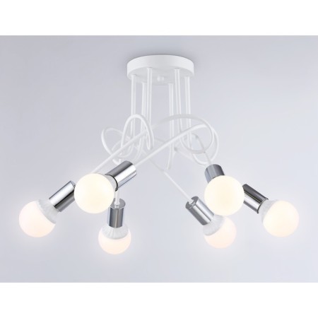 Lamp ceiling in the style of Ambrella Light, Loft, TR80417, 6HE27, white, chrome-2