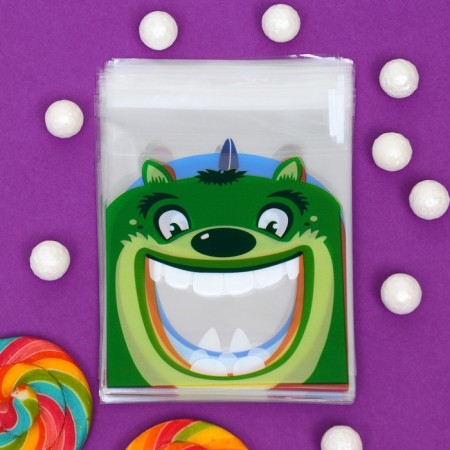 BOPP package with sticky tape, "festive assorted", 7*7+3cm-6