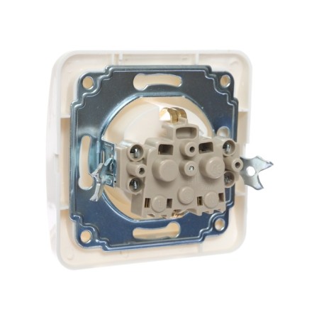 Single socket with a Luazon Lighting "Orion" curtain, 16 a, hidden, with salary, white-2