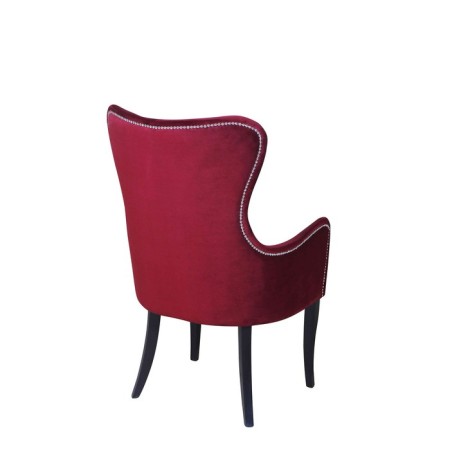 Armchair "Lari", velor fabric, support of wenge, Berry color-1