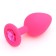 Anal traffic jam-hoods, with a crystal, without vibration, Soft silicone, 35 x 80 mm, pink