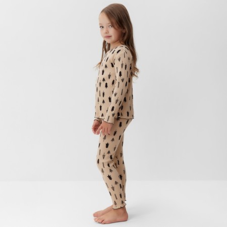 Новый год. Пижама детская (лонгслив и брюки) KAFTAN "Елки" р.32 (110-116)-2