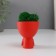 Kashpo concrete mini "Mr. Green" Kikazaru with moss red 5.5x6.5 cm (moss green stabil)