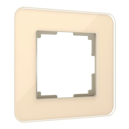 Frame W0012443, 1 Elite socket, ivory, glass