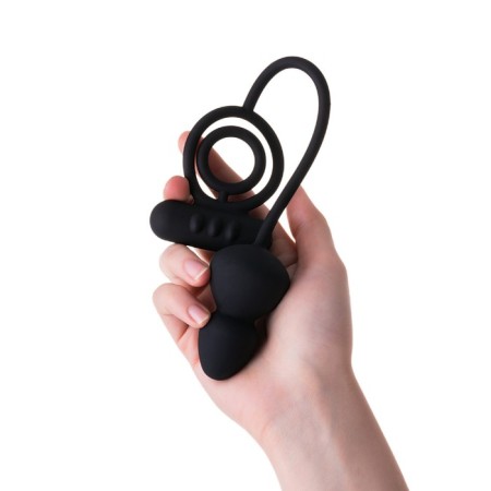 Anal plug with additional stimulation Erotist, silicone, black color-3