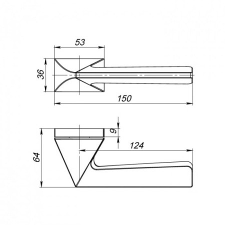 Separate handle Iron UCS SN-3, color matte nickel-1