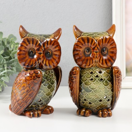 Ceramics "Owl" Set 2 pcs, 17x9.5x9 cm