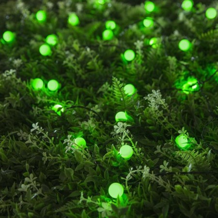 Garland “thread” 4.5 m with nozzles “balls”, IP44, dark thread, 30 LED, green glow, 2 modes, solar battery-1